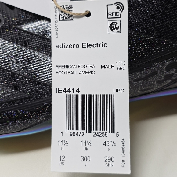 Adidas Electric Speed Juice Black Football Cleats IE4414 Men's Size 12 New - Picture 4 of 11